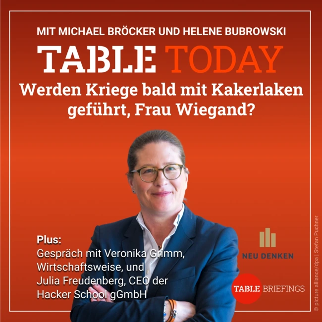 Werden Kriege bald mit Kakerlaken geführt, Frau Wiegand?