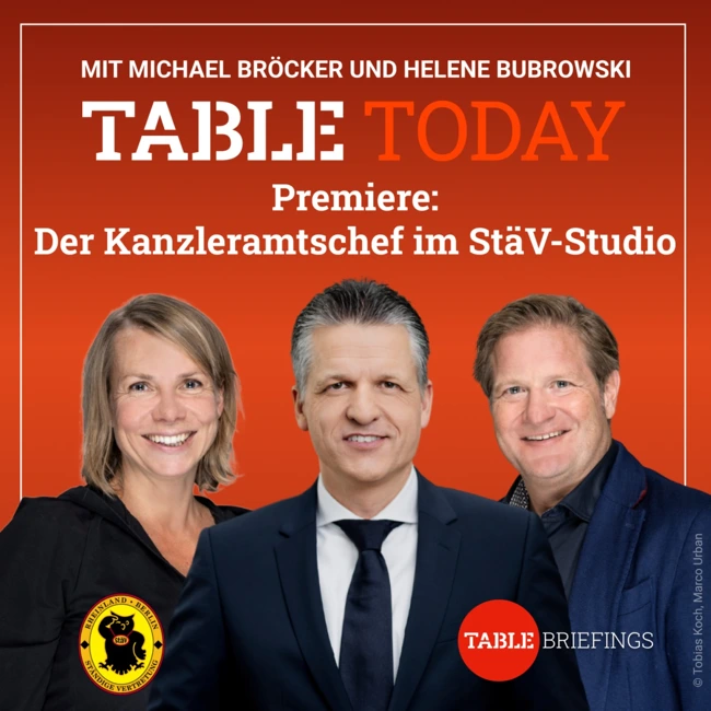 Premiere: Der Kanzleramtschef im StäV-Studio