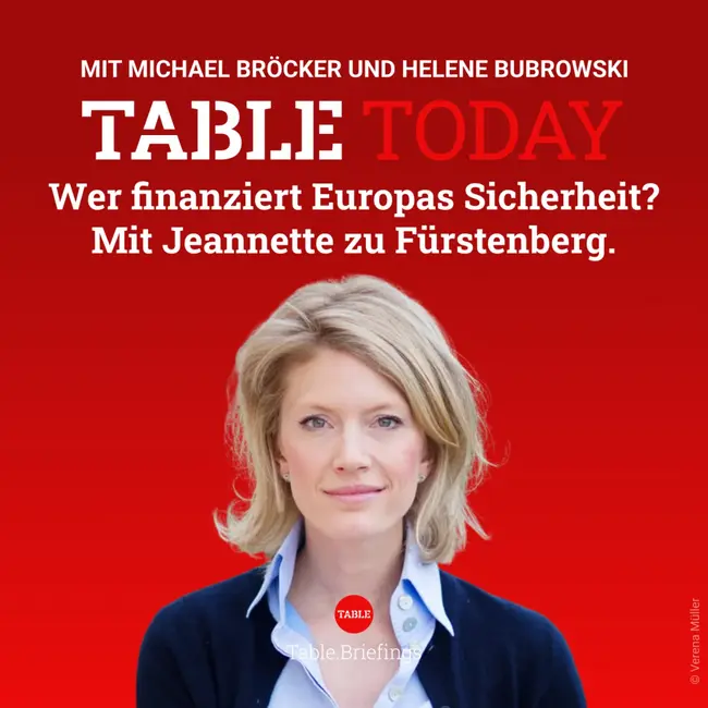 Wer finanziert Europas Sicherheit? Mit Jeannette zu Fürstenberg.