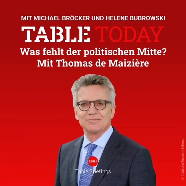 Was fehlt der politischen Mitte? Mit Thomas de Maizière