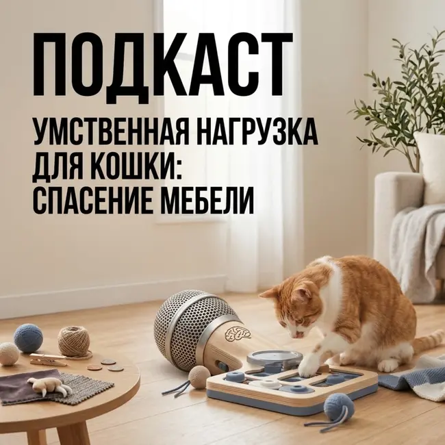 Кошка скучает: как умственная нагрузка спасает мебель и нервы
