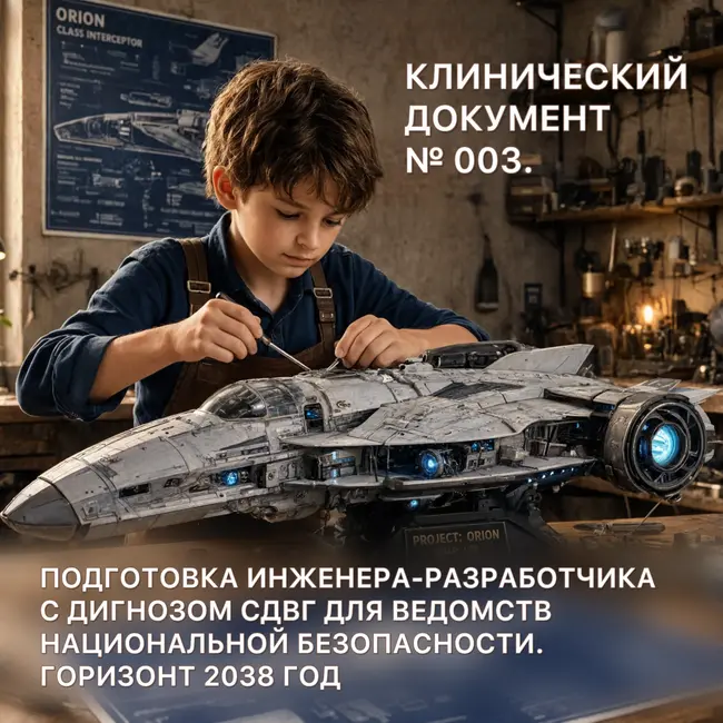 КЛИНИЧЕСКИЙ ДОКУМЕНТ № 003. ПОДГОТОВКА ИНЖЕНЕРА-РАЗРАБОТЧИКА С ДИГНОЗОМ СДВГ ДЛЯ ВЕДОМСТВ НАЦИОНАЛЬНОЙ БЕЗОПАСНОСТИ. ГОРИЗОНТ 2038 ГОД