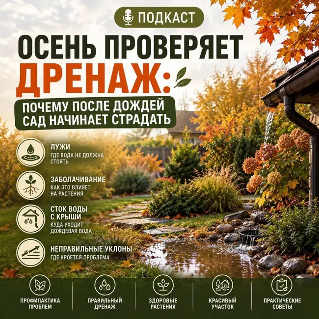 Осень проверяет дренаж: почему после дождей сад начинает страдать