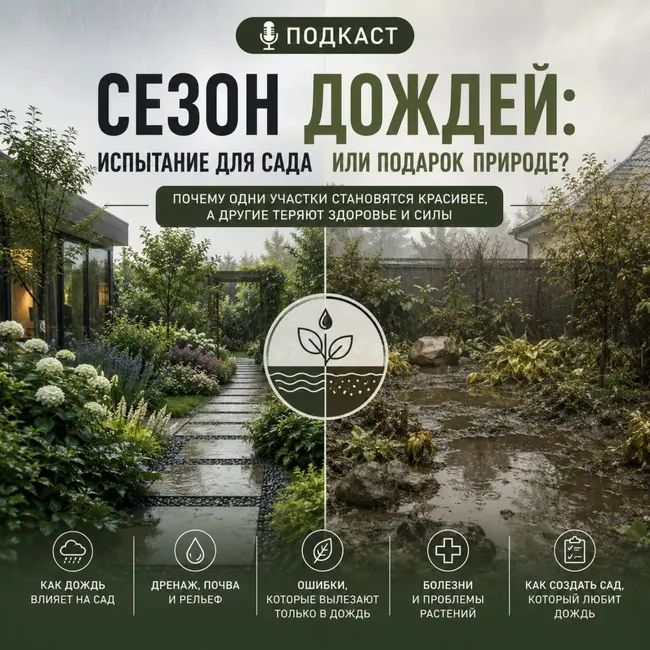 Сезон дождей: испытание для сада или подарок природе?