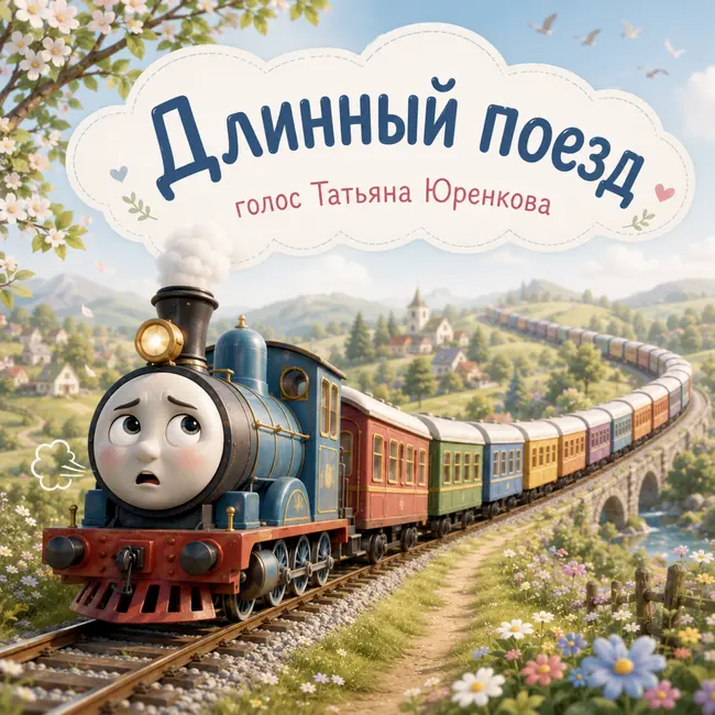 Длинный поезд - сказка для детей. Лида Данилова. Татьяна Юренкова