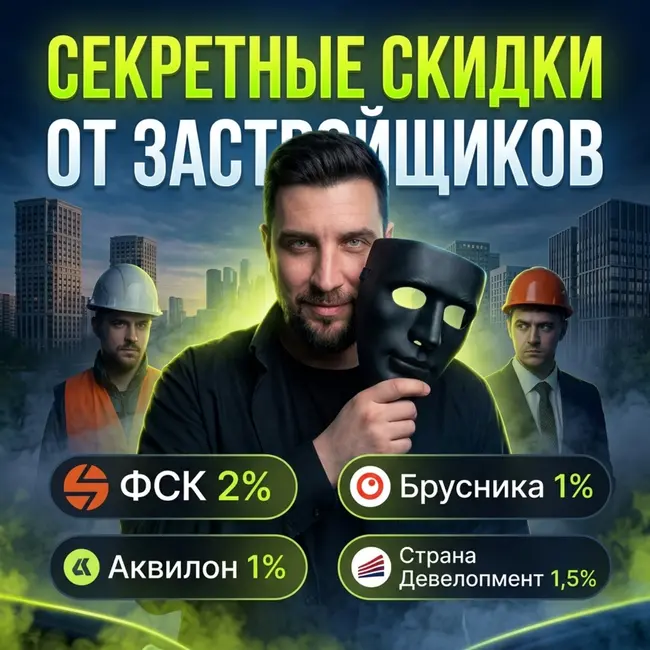 Промокоды на квартиры 2026 | Скидки на новостройки ФСК, Аквилон, Брусника, Стран