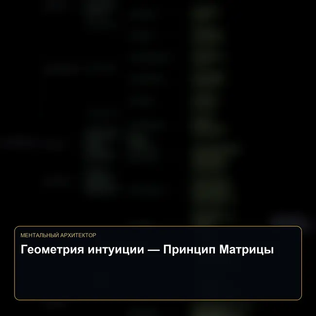Инструкция к Матрице: Геометрия интуиции