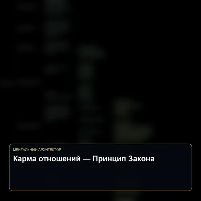 Инструкция к Матрице: Карма отношений