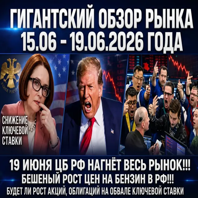 Обзор рынка / ЦБ 19 июня / Цены на бензин / Рост акций и облигаций?