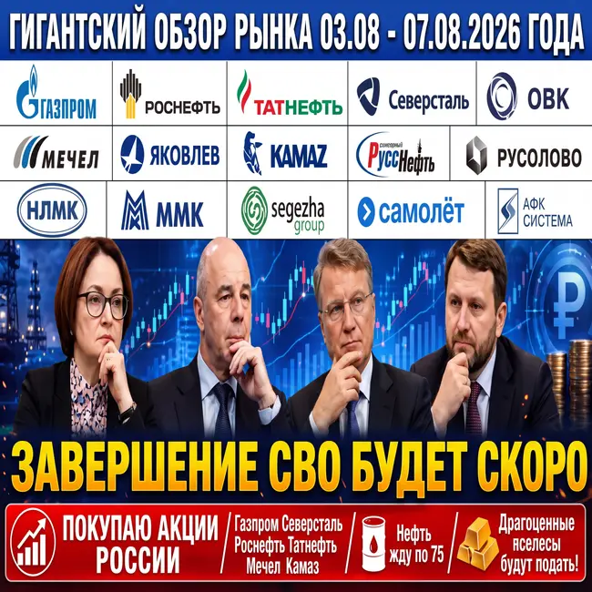 Гигантский обзор рынка / ПОКУПАЮ АКЦИИ РФ / Нефть по 75! Металлы ниже!