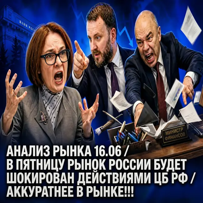Анализ рынка 16.06 / ЦБ РФ шокирует рынок России в пятницу