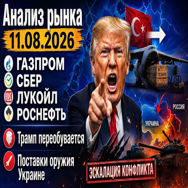Анализ рынка 11.08/ Трамп переобувается/ Поставки оружия Украине