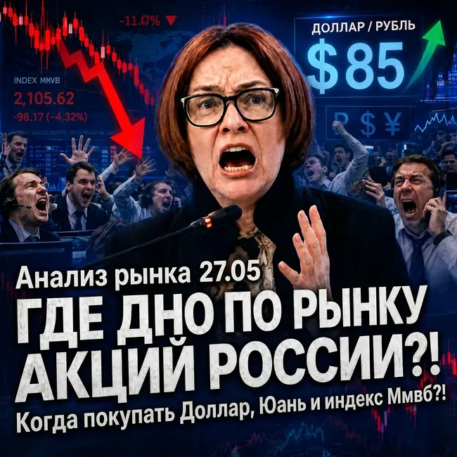 Анализ рынка 27.05 / Где дно по акциям и когда брать валюту?