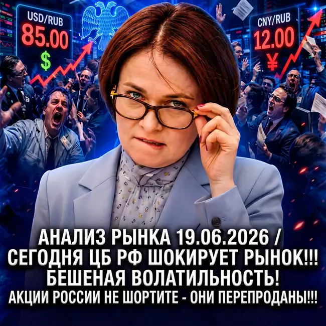 Анализ рынка 19.06 / ЦБ РФ шокирует рынок / Не шортите акции!