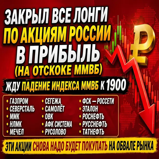 Закрыл все лонги по акциям РФ (на отскоке ММВБ) / Прибыль +27% годовых