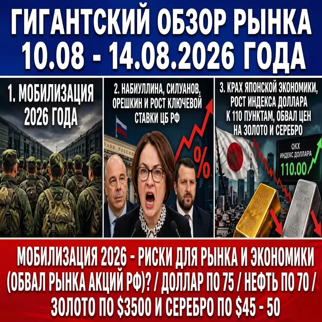 Обзор рынка / Мобилизация 2026 и риски для экономики /  Доллар 75 / Нефть 70