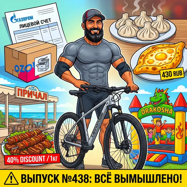 Выпуск №438: Тест-драйв Cannondale на 29-х колесах, переоформление газа в Газпроме через копии с Озона и 40-летний юбилей жены в Старике Хинкалыче