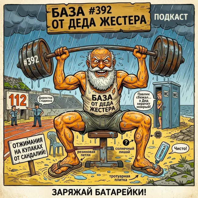 Выпуск #392: Штурм штанги под ливнем, отжимания на тапках и лечение лишая по нейросети