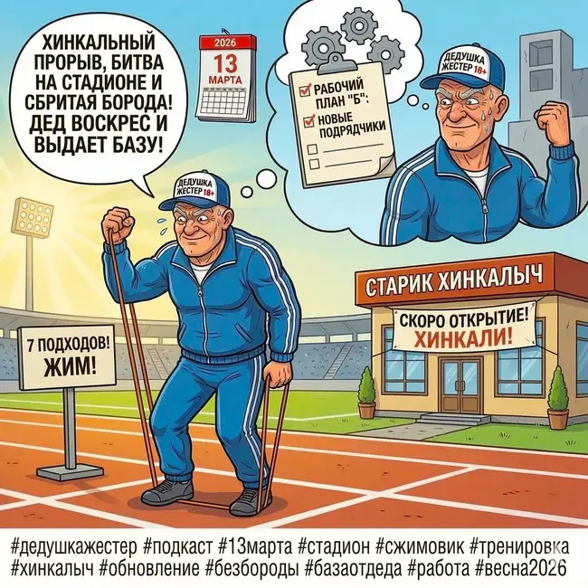 Выпуск 359. 🥟 ХИНКАЛЬНЫЙ ПРОРЫВ, БИТВА НА СТАДИОНЕ И СБРИТАЯ БОРОДА | Дед воскрес и выдает базу! 🦾🔥