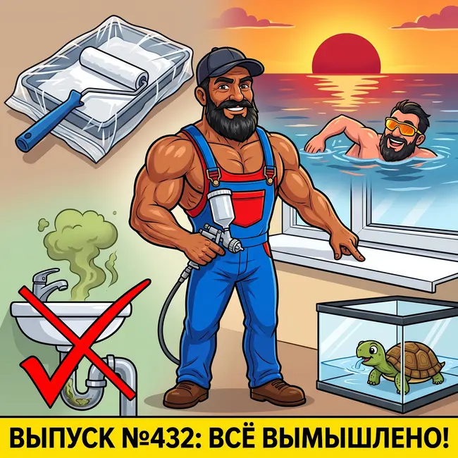 Выпуск №432: Ремонтный бунт на 6-м этаже, разнос говёной краски для потолка и почему Дед выбирает натяжные потолки и заплыв на закате
