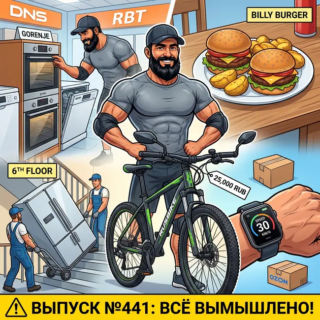 Выпуск №441: Покупка собственного велика Rusbike за 25 тысяч рублей в Стелсе, закупка встроенной техники Gorenje и сытный заправ в Билли Бургере