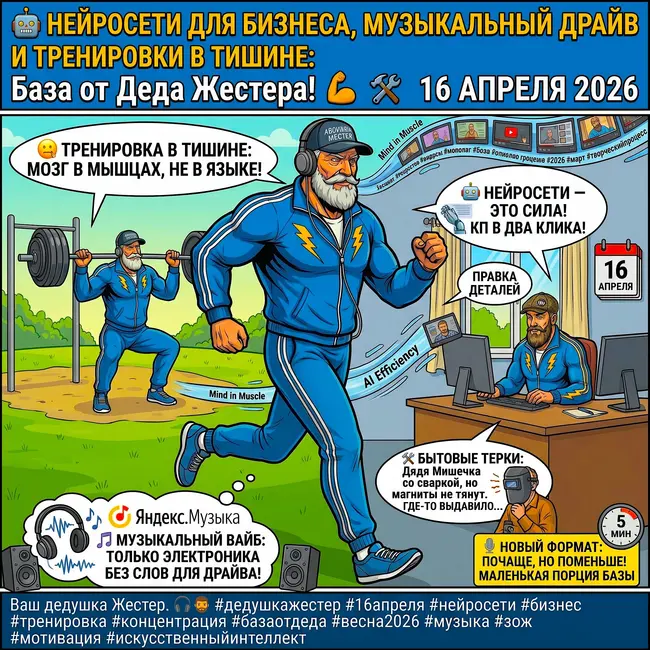 Выпуск 371. 🤖 НЕЙРОСЕТИ ДЛЯ БИЗНЕСА, МУЗЫКАЛЬНЫЙ ДРАЙВ И ТРЕНИРОВКИ В ТИШИНЕ: База от Деда Жестера! 🦾🛠️