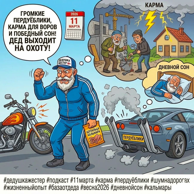 Выпуск 358. 🏍️ ГРОМКИЕ ПЕРДУЁБЛИКИ, КАРМА ДЛЯ ВОРОВ И ПОБЕДНЫЙ СОН | Дед выходит на охоту! 🤫🔥