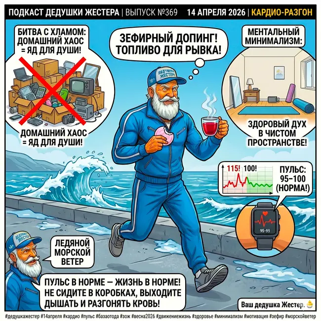 Выпуск 369. 🫀 КАРДИО-РАЗГОН, ЗЕФИРНЫЙ ДОПИНГ И БИТВА С ХЛАМОМ: База от Деда Жестера! 🌊🦾