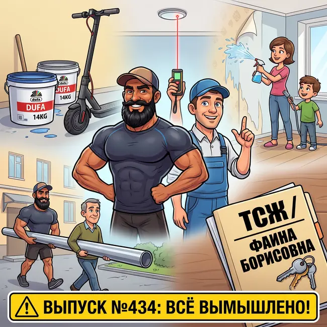 Выпуск №434: Замер квартиры под точечные светильники, секрет размачивания флизелиновых обоев и как дотащить 5-метровые трубы с соседом Серёгой