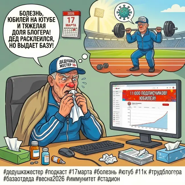 Выпуск 360. БОЛЕЗНЬ, ЮБИЛЕЙ НА ЮТУБЕ И ТЯЖЕЛАЯ ДОЛЯ БЛОГЕРА | Дед расклеился, но выдает базу!