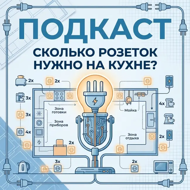 Сколько розеток нужно на кухне?