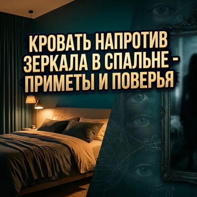 Кровать напротив зеркала в спальне - приметы и поверья