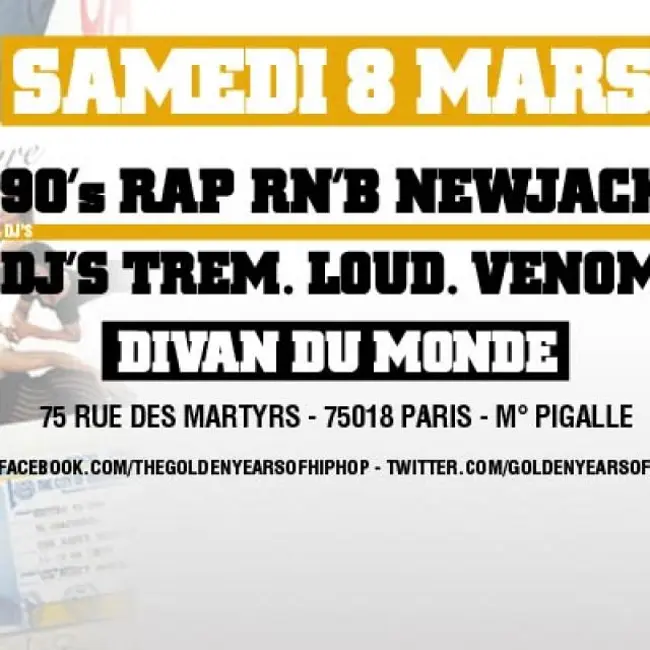 Mix By DJ TREM 100% RAP 90'S ( Soirée Golden Years Of Hip Hop samedi 8 mars au Divan du monde ).