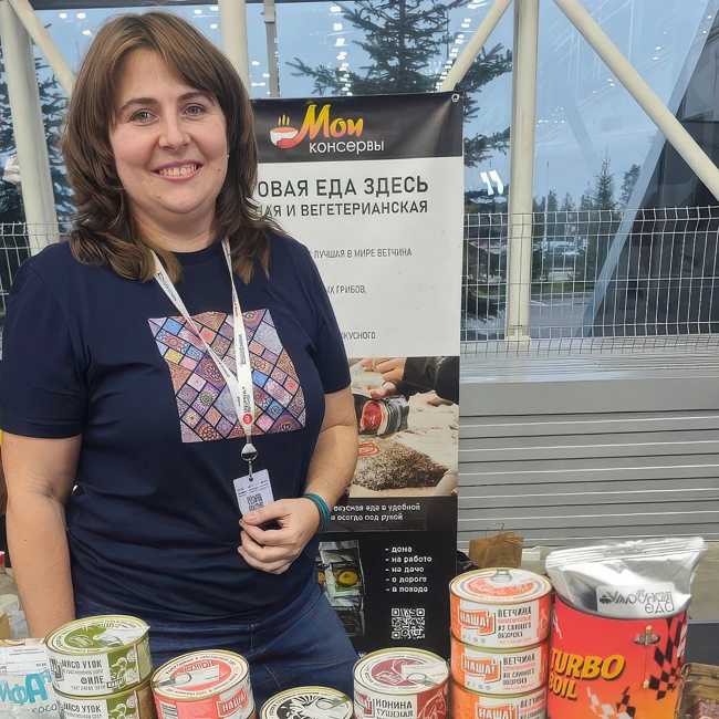 Выставка «МотоЗима 2025». Интервью с Ольгой Владимировой (компания «Мои консервы»).