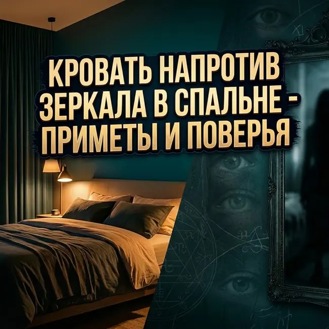 Кровать напротив зеркала в спальне - приметы и поверья