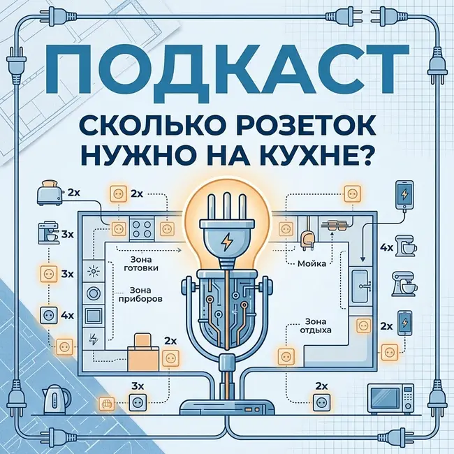 Сколько розеток нужно на кухне?