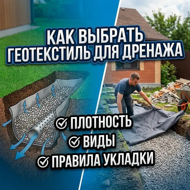 Как выбрать геотекстиль для дренажа: плотность, виды и правила укладки