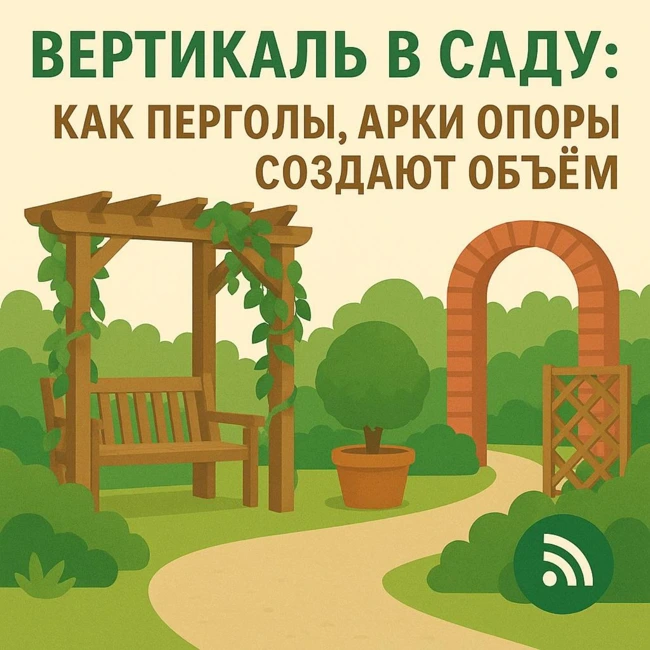 Вертикаль в саду: как перголы, арки и опоры создают объём