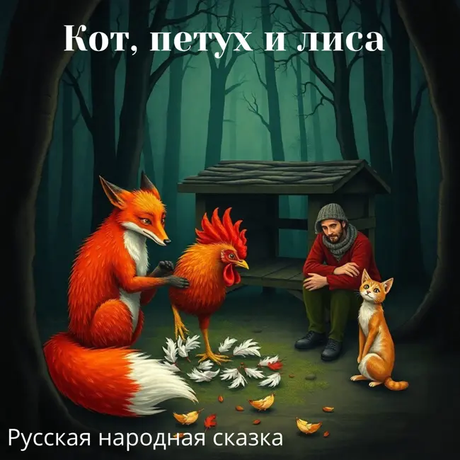 Слушайте сказку "Кошка, лиса и петух"!  Идеально для первого класса!