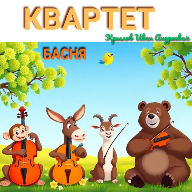 "Квартет" Крылова: Озвучка басни для детей! 🎵 Слушаем и учимся!