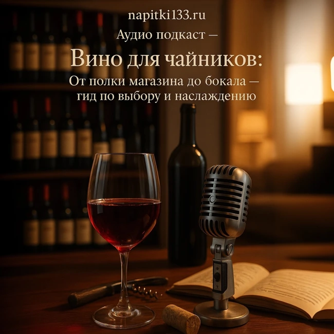 Аудио подкаст- Вино для чайников: От полки магазина до бокала — гид по выбору и наслаждению
