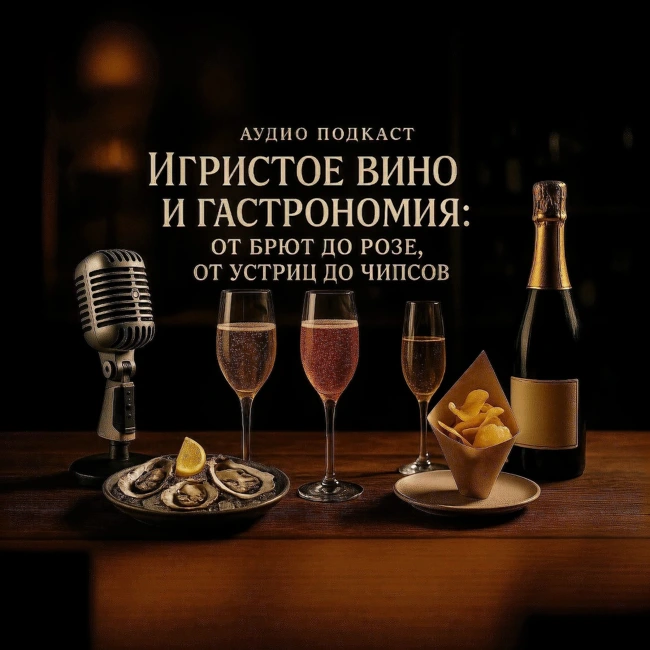 Аудио подкаст-Игристое Вино и Гастрономия: От Брют до Розе, От Устриц до Чипсов