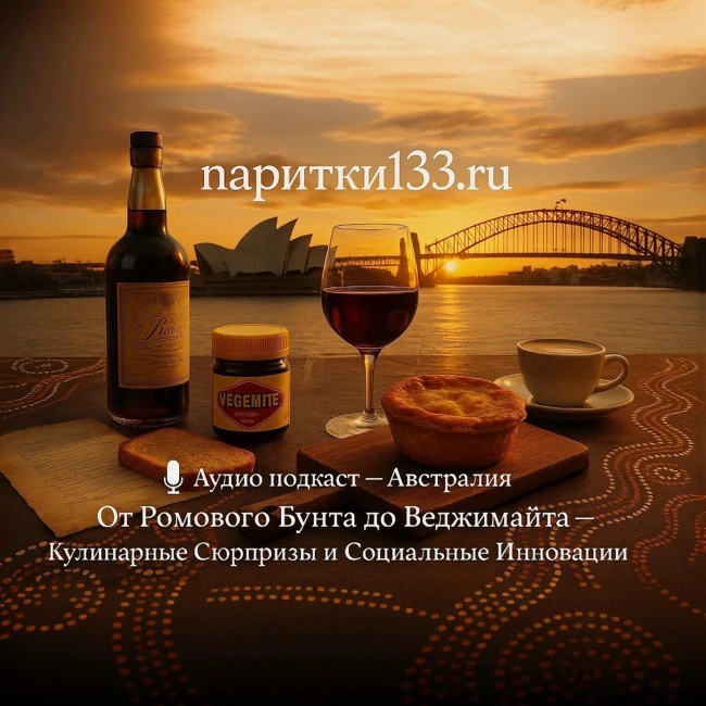 Аудио подкаст- Австралия: От Ромового Бунта до Веджимайта – Кулинарные Сюрпризы и Социальные Инновации