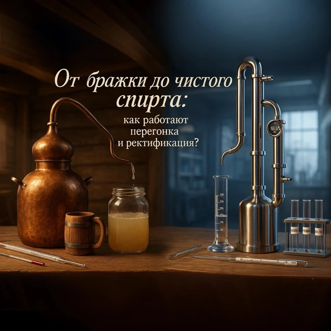 Аудио подкаст-От бражки до чистого спирта: как работают перегонка и ректификация?