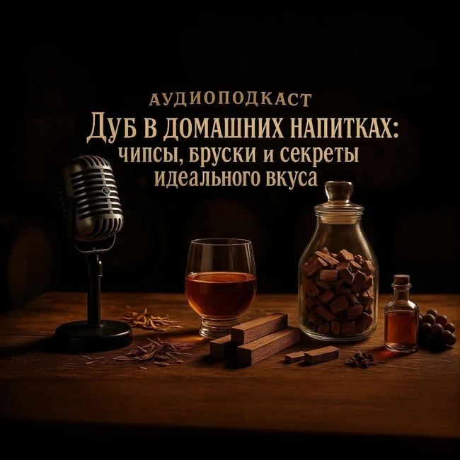 Аудио подкаст-Дуб в домашних напитках: чипсы, бруски и секреты идеального вкуса