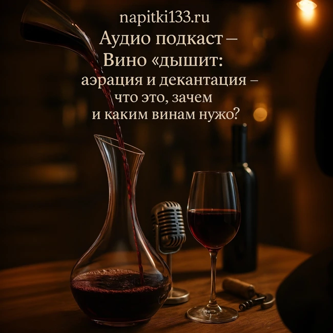 Аудио подкаст-Вино "дышит": аэрация и декантация – что это, зачем и каким винам нужно?