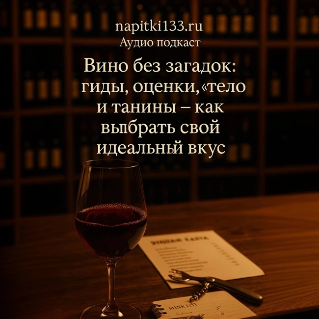 Аудио подкаст- Вино без загадок: гиды, оценки, "тело" и танины – как выбрать свой идеальный вкус