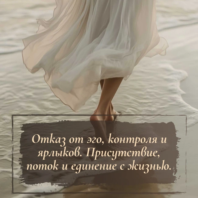 Отказ от эго, контроля и ярлыков. Присутствие, поток и единение с жизнью