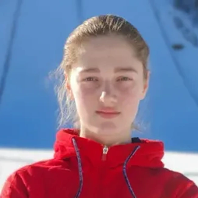 И. Махиня. Перед стартом грелась пледом